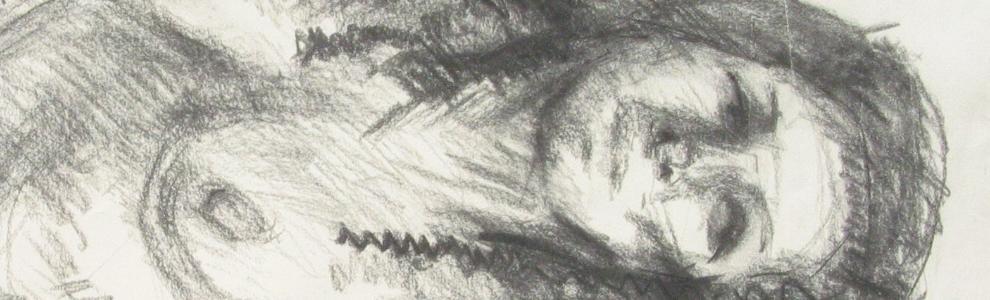 lovely woman carcoal drawing 